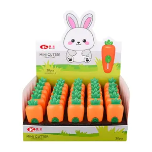 Plastic Safety Knife Office Toy Craft Pocket Mini Portable Utility Stationery Knife Push Button Box Cutter Cute
