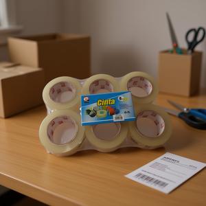 Nastro trasparente Mnj 4,8 cm x 150 m, confezione da 6 pezzi per imballaggio e sigillatura - Product Image 2