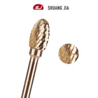SHUANGJIA Fraise à ongles en carbure de tungstène pour manucure électrique, moteur sans balais, embouts dorés pour retirer le gel