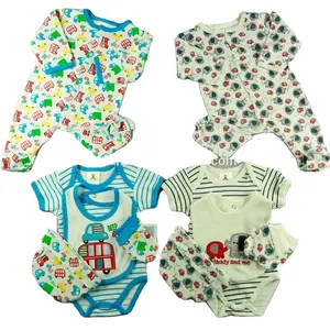 Briantex 100% cotton fashion 5pcs newborn baby clothes set baby clothing gift set