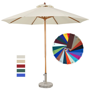 Parapluie d'extérieur moderne et polyvalent en aluminium avec bouton poussoir et manivelle pliable et étanche pour jardin et restaurant - Product Image 1