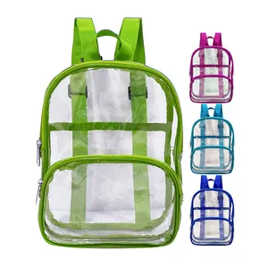 Tas ransel transparan hologram plastik warna-warni Pvc ransel luar ruangan Fashion kembali tas sekolah bening tahan air