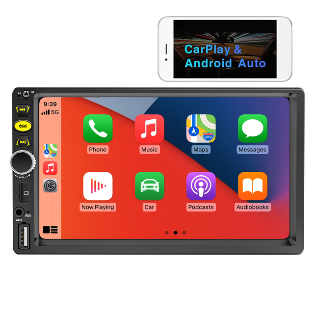Double DIN 7 Inch Bluetooth Radio Wireless Carplay Android Auto FM Radio USB Universal Car Mp5 Player Touch Screen Car Stereo