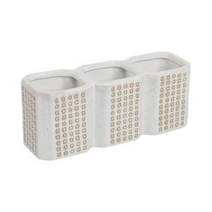 Organizer da Scrivania in Ceramica con Tre Scomparti per Archiviazione e Decorazione del Desktop - Product Image 2