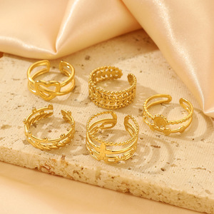 Para moda transfronteriza, acero <span class=keywords><strong>de</strong></span> titanio, gama alta, nicho <span class=keywords><strong>de</strong></span> moda para niños, celebridad <span class=keywords><strong>de</strong></span> Internet, <span class=keywords><strong>anillo</strong></span> abierto <span class=keywords><strong>de</strong></span> acero inoxidable FANXING - Product Image 3