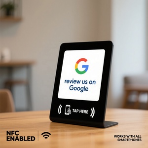 Expositor de Tarjetas NFC NTAG213/215/216 de Alta Calidad con Código <span class=keywords><strong>QR</strong></span> Personalizado, Expositor de Tarjetas RFID NFC Acrílico Transparente en Forma de L para Reseñas de Google - Product Image 4