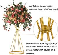 Décorations de table de mariage modernes et luxueuses en métal doré en forme de fleur
