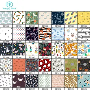 Happyflute Wholesale 100% Polyester PUL Laminated Fabric Waterproof Cloth Diaper Fabric 650 Prints OEM Private Design
