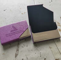 Porte-cartes de visite en métal RFID pour hommes, design personnalisé de haute qualité avec logo, avec boîte cadeau