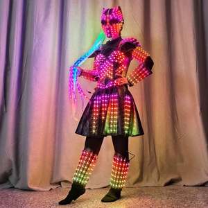 Led Lichtgevende Eenhoorn Paard Gedrukt Nylon Catwalk Kostuum Pak Voor Meisjes Victoria <span class=keywords><strong>Sexy</strong></span> Dame Avond Dans Ballroom Dj Bra Feest - Product Image 3