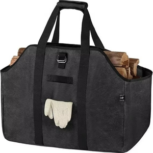 Free Sample Price of the Manufacturer's Custom Factory Large, Sturdy, <b>Waxed</b> <b>Canvas</b> Firewood Log Carrying <b>Bag</b> for Outdoor Use - Product Image 3