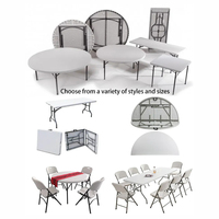 Table pliante d'extérieur Table à tréteaux en plastique pour pique-nique fête mariage