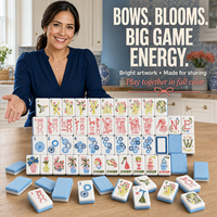 Tuiles de Mahjong en Stock – Ensemble Bows and Blooms – Mahjong Américain Personnalisé pour Soirées Filles, Voyages, Cadeaux – Fournisseur OEM ODM