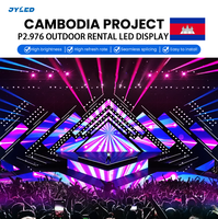 Layar LED Sewa Indoor P2.976 500x500mm Sambungan Tanpa Celah Mudah Dipasang Video Wall yang Dapat Dipindahkan untuk Pameran Dagang Komersial