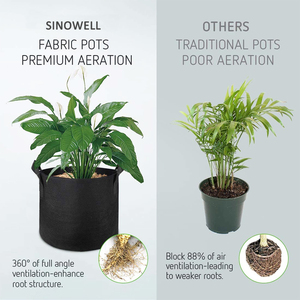 Sacchi per Coltivazione in Tessuto Non Tessuto Biodegradabile <span class=keywords><strong>da</strong></span> 10 Galloni per Patate, Fiori e Ortaggi - Vendita all'<span class=keywords><strong>Ingrosso</strong></span> - Product Image 3