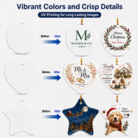Ornement en céramique personnalisé avec impression UV de haute qualité, pendentif ovale/rond vierge pour la décoration des fêtes