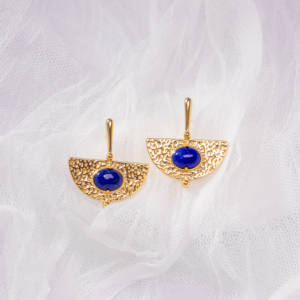 Conjunto de Joyería Fina, Oro Vermeil de 18k, Lapislázuli, Plata de Ley 925, Perlas de Agua Dulce, Aros Iris, Pendientes, Anillos, Pulsera - Product Image 3