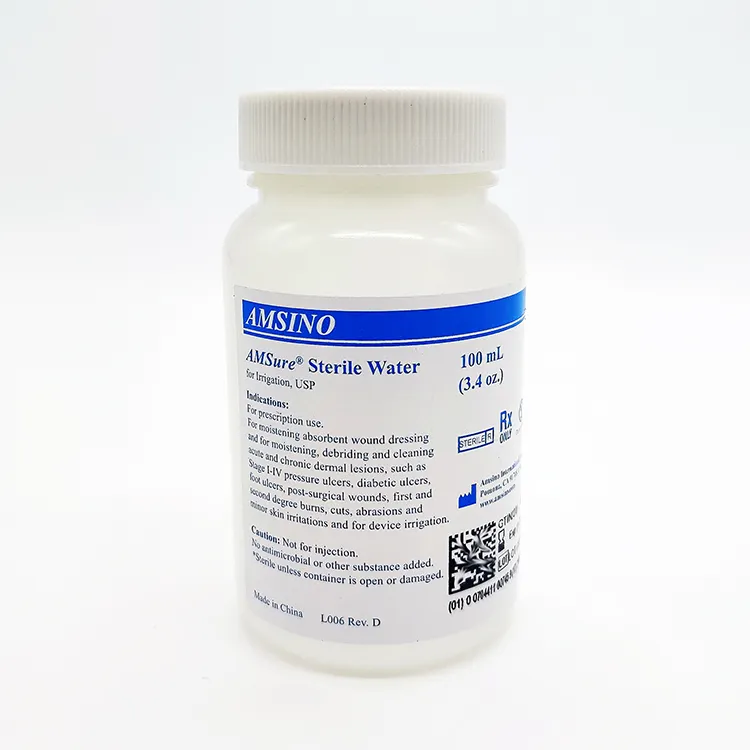 Amsino altro dispositivo di consumo medico irrigazione della ferita 100ml di acqua sterile per il lavaggio degli occhi e il lavaggio del naso