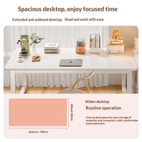 Bureau d'ordinateur en bois moderne et minimaliste avec étagère et tiroirs de rangement, éco-responsable, convertible, pour chambre à coucher, bureau ou poste de travail.