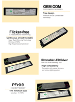 Driver LED Tegangan Konstan 12V 24V 30W-300W yang Disetujui ETL DALI2, PF>0.9, DALI-2 & Push Dimmable, dengan Kotak Sambungan
