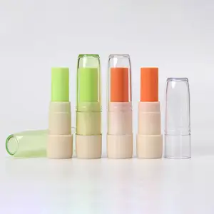 High quality Empty Foundation stick makeup container concealer blush stick Plastic private label Cylinder Cosmetic Lipstick Tube