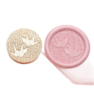 Sello de cera esmerilado en relieve con cabeza redonda de cobre para sellar cartas y decorar diarios - Product Image 5