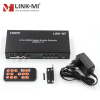 Commutateur HDMI 4x1 4K60Hz, 4 entrées 1 sortie, commutateur vidéo avec extracteur audio IR RCA 2.0 SPDIF 5.1