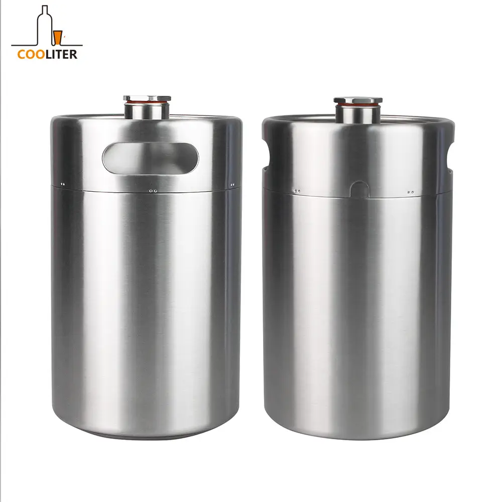 Homebrew Stainless Steel 304 Beer Keg 2L 3.6L 4L 5L 10L Mini Draft Beer Growler with Sleeves and CUSTOM LOGO