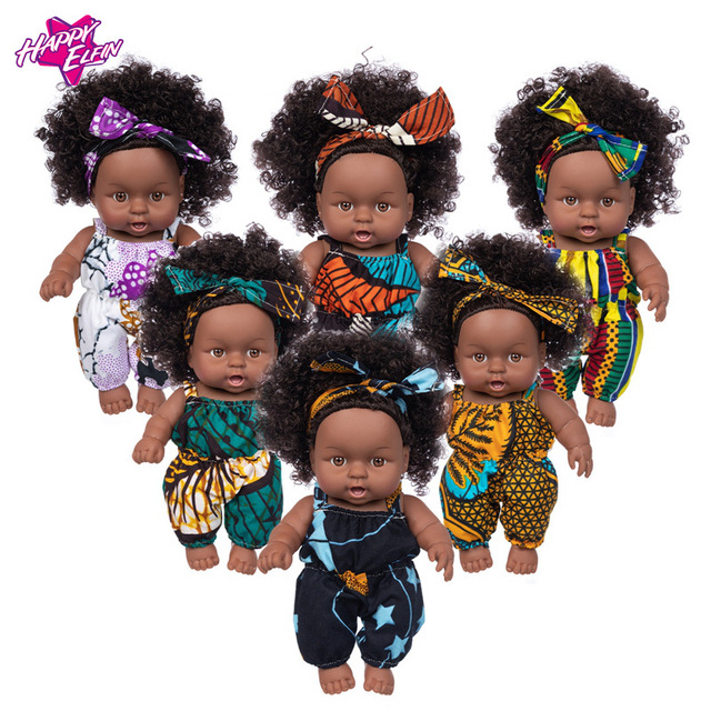 8 Inch Black Gothic Doll Soft Children's Baby Playmate Sleeping Companion Holiday Toy