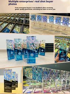 Özel gelişmiş anlamda cam kristal kupa çevre dostu dijital baskı yaratıcı renkli tasarım kurumsal olağanüstü personel - Product Image 5