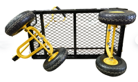 Chariot à mailles robuste de 150 kg de capacité de charge, chariot de jardin en acier inoxydable, chariot à outils avec quatre roues pour utilisation à la ferme, provenant d'une usine OEM