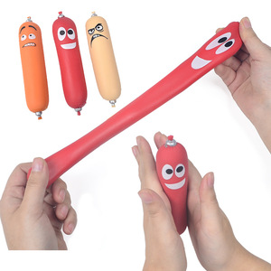 Hot Selling Novelty Memory Sand Hot Dog Pull-pull Sausage Shaped Venting Slow <b>Rebound</b> Pressure Release Toy for Kids and Adults - Product Image 1