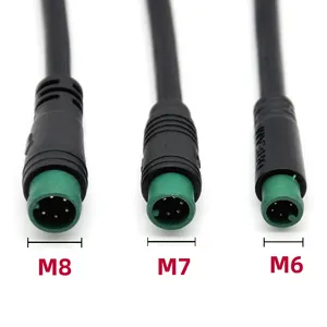 MINI Scooter Ebike M8 2 3 4 5 Pin 3Pin 4Pin 5Pin 6Pin Wire Cable Male Female Plug Waterproof Connector