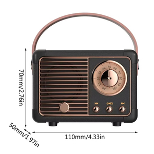 Haut-parleur rétro à dents bleues avec connexion sans fil Boombox à volume fort de style classique à l'ancienne, carte Tf et lecteur Mp3 - Product Image 2