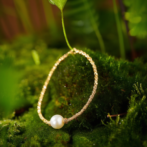 Pulsera de Moda con Cuentas, Acero Inoxidable 316L, Baño de Oro PVD, Resistente y Sostenible, con Dije de Perla - Product Image 3