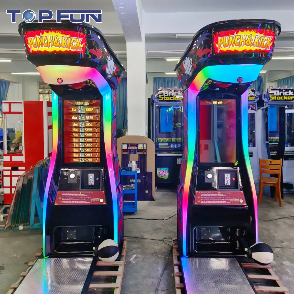 Pasokan produsen permainan taman hiburan mesin permainan tinju pukulan koin interaktif dioperasikan mesin tinju untuk dijual