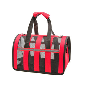 Cat Carrier Portable Foldable Mesh Pet <b>Bag</b> Red <b>Black</b> Striped Large Capacity For Cats <b>Small</b> Dogs - Product Image 1