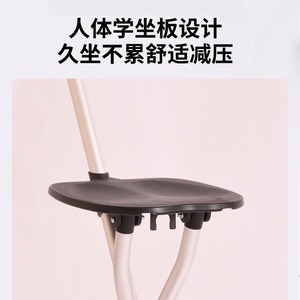 Aluminum Alloy Cane <b>Stool</b> With Three Legs <b>Adjustable</b> <b>Height</b> Black Seat For Elderly Walking Support - Product Image 4