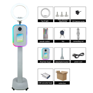 Nuevo Fotomatón Metálico para Bodas y Fiestas 2026, Fotomatón para iPad con Impresión Instantánea, Kiosco de Selfies con Aplicación/Control Remoto - Product Image 4