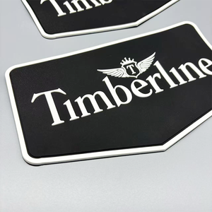 Popular brand of garment accessory patches with 3D embossed logo made of soft polyvinyl <b>chloride</b> fabric and rubber patches - Product Image 5