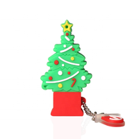 Nouvelle clé USB 2.0 sur le thème des fêtes de Noël 2026, en forme de sapin de Noël de dessin animé, avec porte-clés