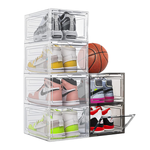 Caja de Zapatos de Estilo Moderno, Grande, Plegable, Apilable, Transparente, Organizador de Zapatos, Caja de Plástico para Guardar Zapatos - Product Image 6