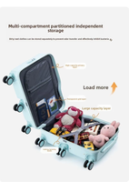 Valise à roulettes rigide en PC pour enfants, unisexe, avec poignée souple et serrure, idéale pour l'embarquement en avion
