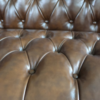 Canapé Chesterfield italien classique pour salon, en cuir véritable, style antique, trois places, canapé vintage, pour salle à cigares, hôtel