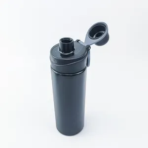 Nouveau produit Bouteille d'eau en aluminium pour boisson sportive Bouteille en aluminium métallique pour l'extérieur avec poignée Logo personnalisé