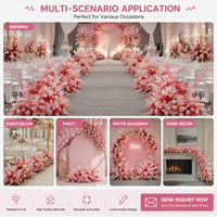 Vente en gros de fleurs artificielles en soie modernes faites à la main, grande composition florale de luxe pour centre de table, décoration de la maison, salle à manger, mariage