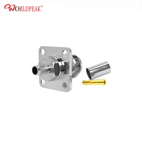 Conectores de cable de montaje en panel niquelado de 50ohm eléctricos N conector hembra recto para cable coaxial LMR240 H155 RG59 Rf