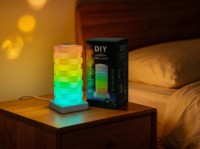 Lampe de table cube rechargeable NEXcell RGBIC avec haut-parleur Bluetooth, télécommande par application et commande tactile