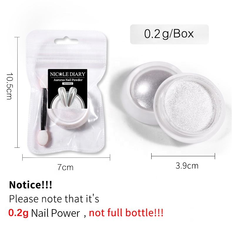 glass chrome powder nail