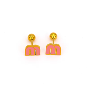 Boucles <span class=keywords><strong>d</strong></span>'oreilles en acier inoxydable plaqué or, mini boucles <span class=keywords><strong>d</strong></span>'oreilles minimalistes, boucles <span class=keywords><strong>d</strong></span>'oreilles en acier inoxydable avec lettres <span class=keywords><strong>H</strong></span> <span class=keywords><strong>et</strong></span> <span class=keywords><strong>M</strong></span> pour femmes <span class=keywords><strong>et</strong></span> enfants - Product Image 5